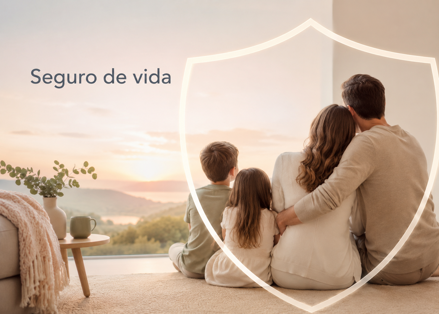 Família protegida por um seguro de vida